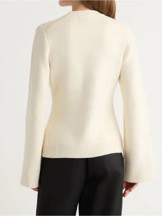 Modern Citizen Eames Organic Cotton-Wool Cardigan in Cream size large - Picture 3 of 8